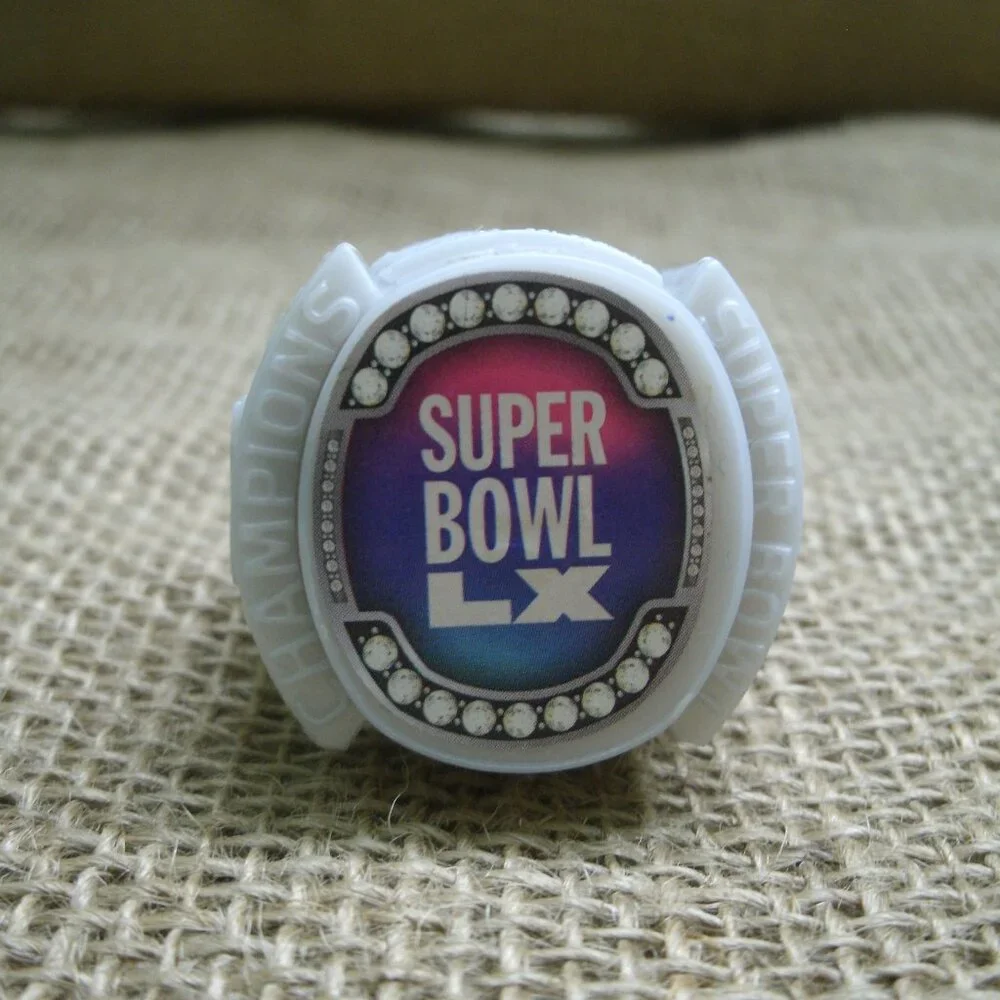 Super Bowl LX Plastic Novelty Rings Set of 6